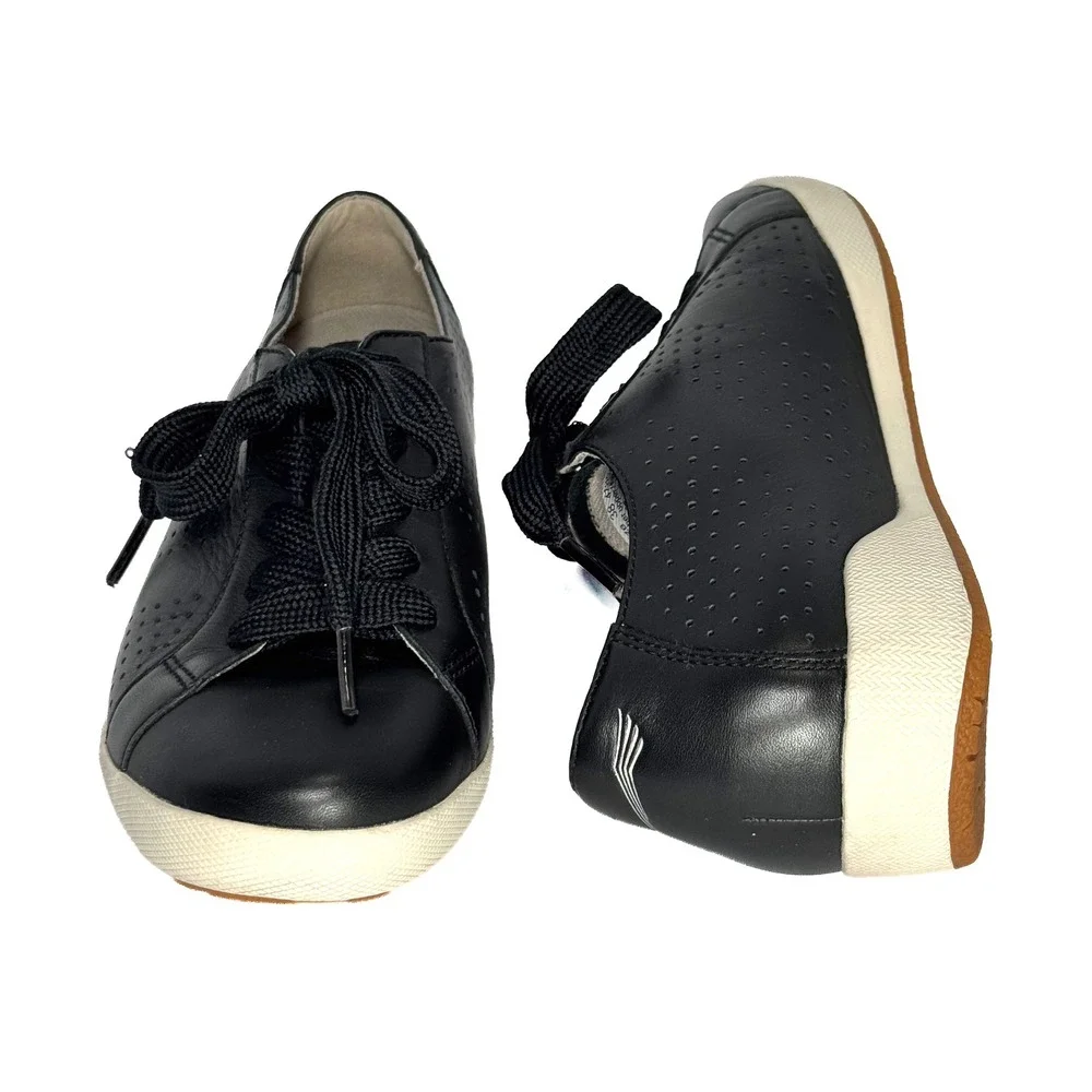 Dansko Orli Sneakers Womens EU 38 US 7.5-8 Black Nappa Leather Comfort Lace Up